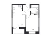 Планировка 1-комнатной квартиры, 35,7 м2