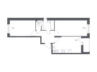 Планировка 2-комнатной квартиры, 54,22 м2