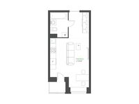 Планировка квартиры студии, 28,18 м2