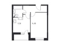 Планировка 1-комнатной квартиры, 35,24 м2