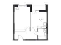 Планировка 1-комнатной квартиры, 36,04 м2