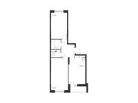 Планировка 2-комнатной квартиры, 55,76 м2