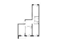 Планировка 3-комнатной квартиры, 75,79 м2