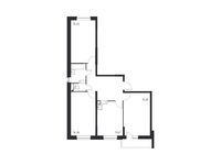 Планировка 3-комнатной квартиры, 75,97 м2
