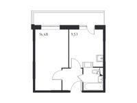 Планировка 1-комнатной квартиры, 32,69 м2