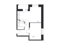 Планировка 1-комнатной квартиры, 44,07 м2