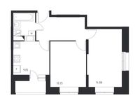 Планировка 2-комнатной квартиры, 50,36 м2