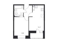 Планировка 1-комнатной квартиры, 35,2 м2