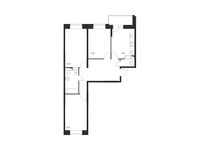 Планировка 3-комнатной квартиры, 77,4 м2
