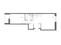 Планировка 2-комнатной квартиры, 46,07 м2