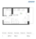Планировка квартиры студии, 23,79 м2