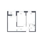 Планировка 1-комнатной квартиры, 34,49 м2