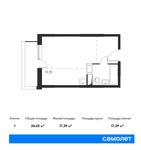 Планировка квартиры студии, 26,42 м2