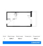 Планировка квартиры студии, 23,89 м2