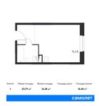 Планировка квартиры студии, 23,79 м2
