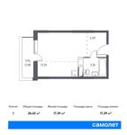 Планировка квартиры студии, 26,42 м2