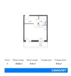 Планировка 1-комнатной квартиры, 31,49 м2