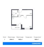 Планировка квартиры студии, 29,65 м2