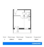 Планировка квартиры студии, 27,33 м2