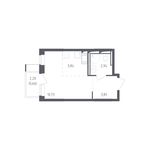 Планировка квартиры студии, 22,02 м2
