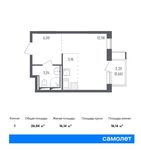 Планировка квартиры студии, 26,04 м2