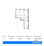 Планировка квартиры студии, 25,91 м2