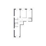 Планировка 2-комнатной квартиры, 34,54 м2