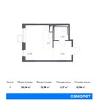 Планировка квартиры студии, 25,04 м2