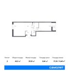 Планировка 2-комнатной квартиры, 46,07 м2