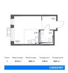 Планировка квартиры студии, 21,75 м2