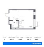 Планировка квартиры студии, 25,78 м2