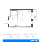 Планировка квартиры студии, 26,02 м2
