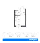 Планировка квартиры студии, 21,36 м2