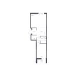 Планировка 2-комнатной квартиры, 45,8 м2