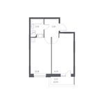 Планировка 1-комнатной квартиры, 36,6 м2