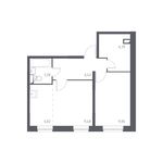 Планировка 2-комнатной квартиры, 44,7 м2