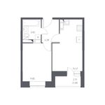Планировка 1-комнатной квартиры, 35,3 м2