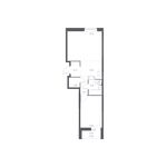 Планировка 2-комнатной квартиры, 45,4 м2
