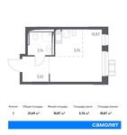 Планировка квартиры студии, 21,69 м2