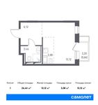 Планировка квартиры студии, 26,44 м2