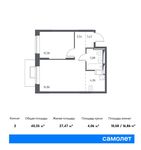 Планировка 2-комнатной квартиры, 40,35 м2