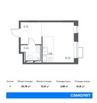 Планировка квартиры студии, 25,78 м2