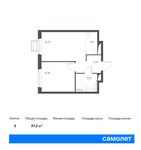 Планировка 2-комнатной квартиры, 37,2 м2