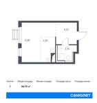 Планировка квартиры студии, 26,72 м2