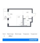Планировка квартиры студии, 27,31 м2