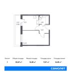 Планировка 1-комнатной квартиры, 32,69 м2