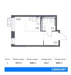 Планировка квартиры студии, 21,75 м2