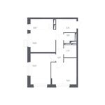 Планировка 3-комнатной квартиры, 53,91 м2