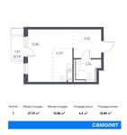 Планировка квартиры студии, 27,31 м2
