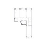 Планировка 3-комнатной квартиры, 77,1 м2